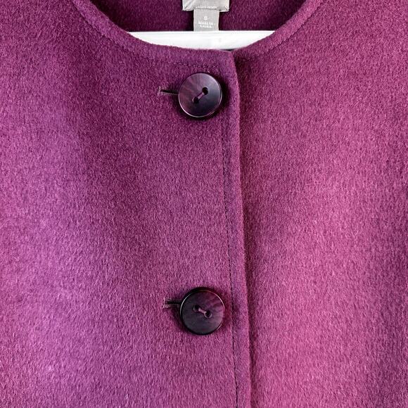J.Jill Womens Wool Jacket Small Purple Round Neck Angoral Rabbit Blend Button Up - Picture 4 of 10